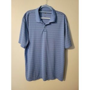 Nike Mens Golf Blue/White Striped Short Sleeve Polo Shirt Size XL